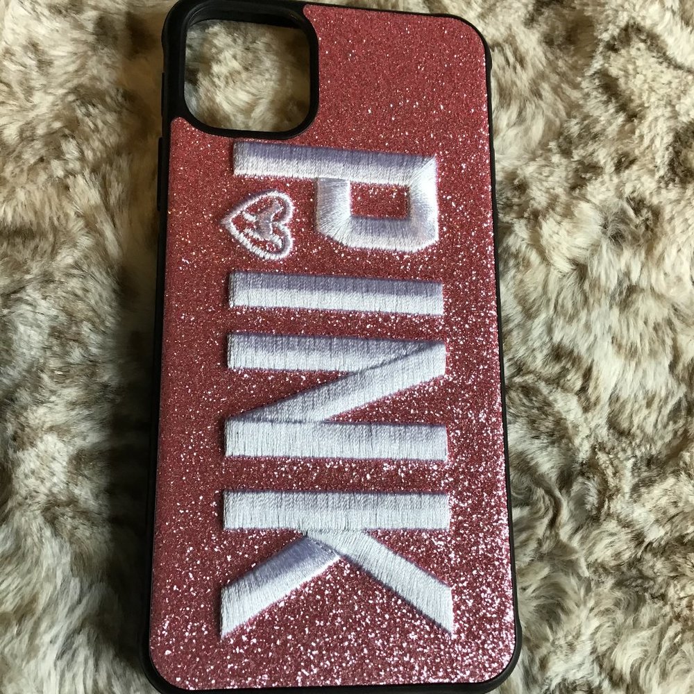 3D Embroidery PINK Glitter Bling Soft Phone Case